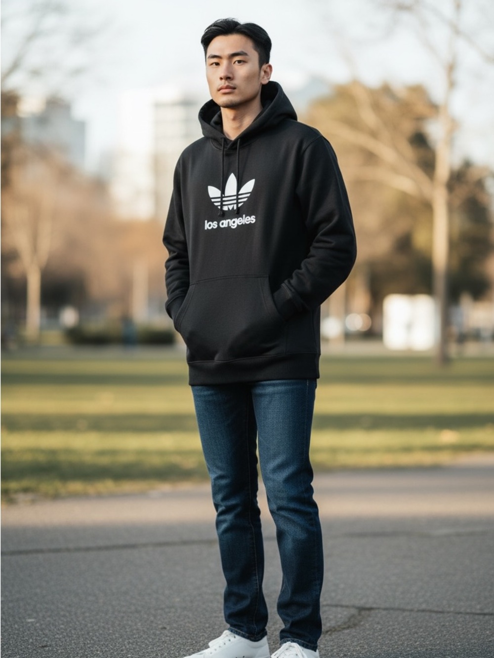 Adidas Logo and Los Angeles Hoodie sz M - Picture 7 of 10